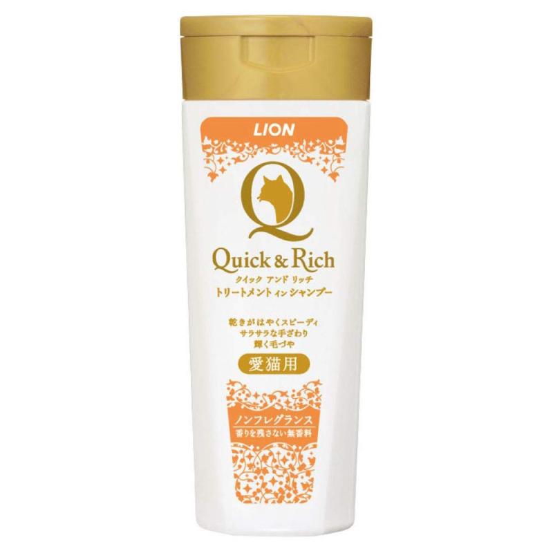 ライオン (LION) クイック&amp;リッチ トリートメントインシャンプー 愛猫用 ノンフレグランス 200ml