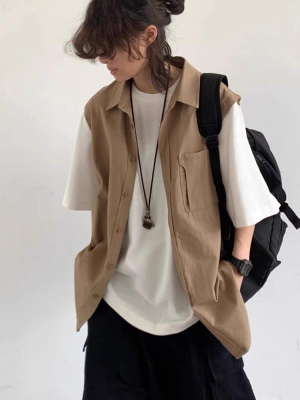 シャツ メンズ レディース 半袖 カジュアルシャツ ワークシャツ 重ね着風 ストリート系 ヴィンテージ風 ゆるシルエット ビッグシルエット カジュアル トップス 春夏・生地: 20支・スタイル: レトロ・タイプ: カーディガン・フィット感: ルーズ・襟型: 襟付き・袖丈: 長袖・柄: 無地・厚さ: 普通・デザイン詳細: ボタン付き・主な素材: ポリエステル・素材混率: 50%以上・利用シーン: カジュアル・カラー展開: カーキ、ブラック・サイズ展開: M、L、XL、2XL、3XL・加工: 形態安定加工・対象年齢層: 成人・性別: 男性・カテゴリ: シャツ