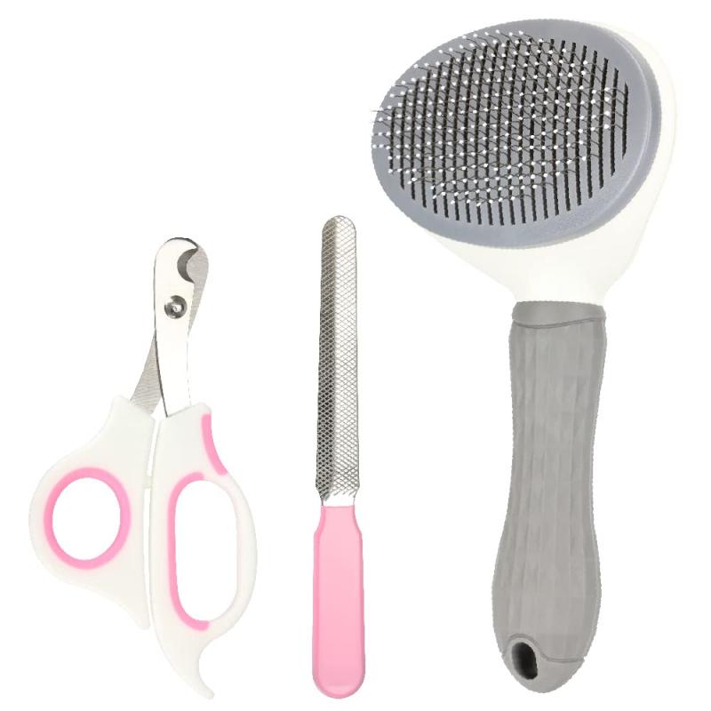 ペットお手入れ3点セット グルーミングブラシ 爪切り 爪やすり ペットケアグッズ 犬 猫