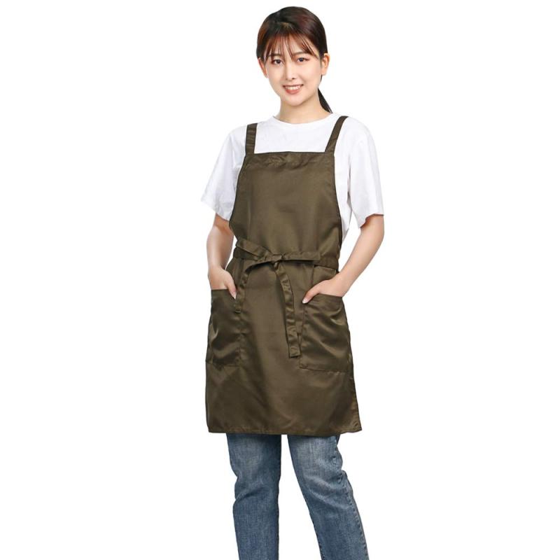 まがり堂【ほそ見えスッキリシンプルエプロン】(丈が選べる2タイプ)(男女兼用フリー)