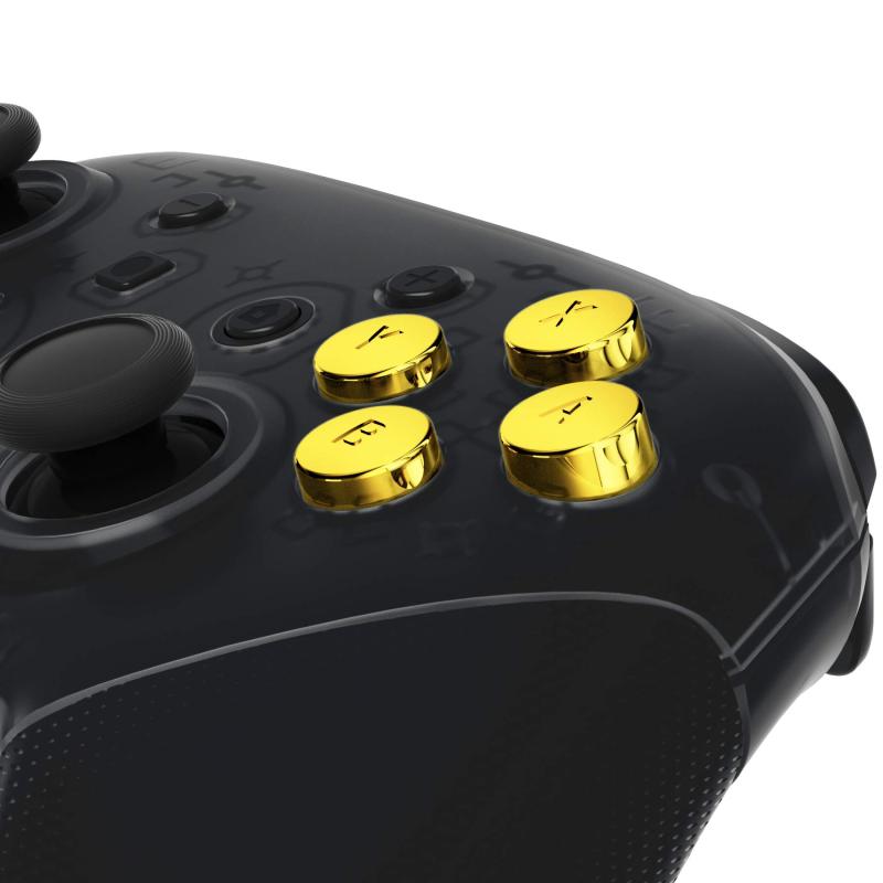 eXtremeRate switch proコントローラーに対応用の交換可能ABXYボタン、スイッチプロコンに対応用DIY交換用ABXY-ゴールドクローム