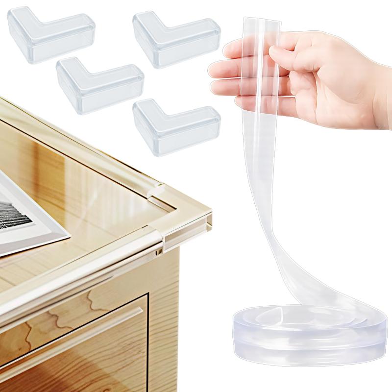 ライズジャパン 角クッション 剥がせる 赤ちゃん ロール L型4個付 透明 ケガ防止 衝撃吸収 テーブル 机 ベビーガード コーナーガード6m