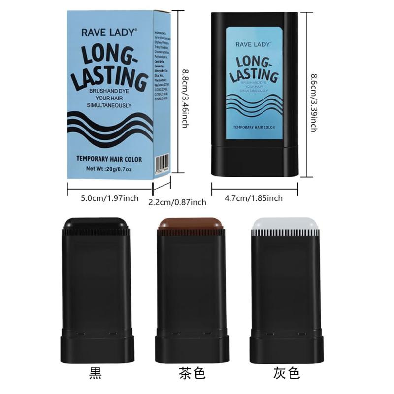 髪をカバーするスティック 20gヘアカラーワックス ためのスタイリング用品 ポータブル染料の櫛 持ち運び簡単 ホーム＆トラベル用 植物由来 根元用 女性 男性用