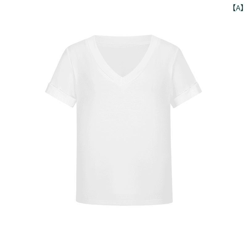 Tシャツ レディース 半袖 Vネック 無地 グレー ベーシック スリムフィット 着痩せ シンプル きれいめ カジュアル トップス 着回し デイリー 伸縮性 春夏 細見え 肌触り良い コットン混 柔らかい 通勤 通学 普段使い コーデ オフィス 仕事用 remake-buddy-10820509 リメイクバディー サンプル画像2
