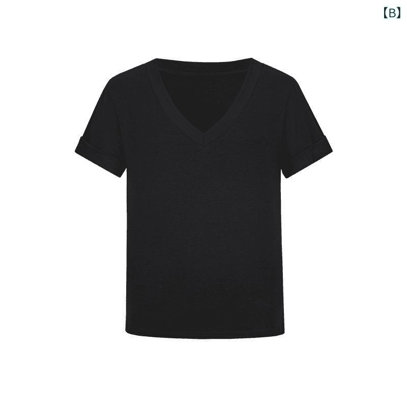 Tシャツ レディース 半袖 Vネック 無地 グレー ベーシック スリムフィット 着痩せ シンプル きれいめ カジュアル トップス 着回し デイリー 伸縮性 春夏 細見え 肌触り良い コットン混 柔らかい 通勤 通学 普段使い コーデ オフィス 仕事用 remake-buddy-10820509 リメイクバディー サンプル画像3