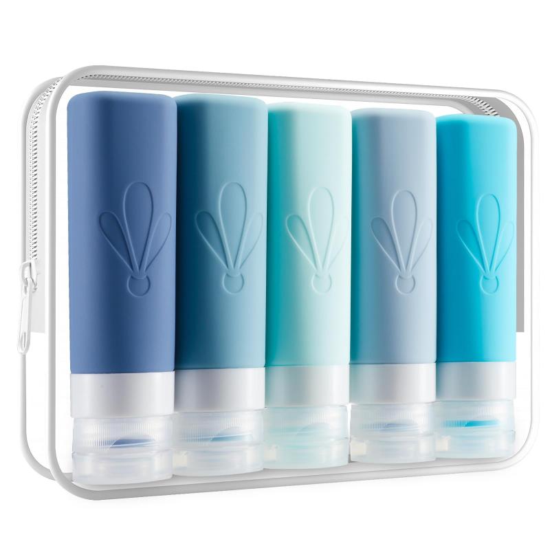 INSFIT 旅行用トイレタリーボトル、TSA承認 90ml 旅行用サイズ容器、BPAフリー 漏れ防止 絞り出し可能なシリコンチューブ（シャンプー・コンディショナー・ローション・石けん用 ラベル付き