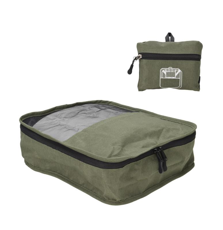 エツミ 折りたたみ バッグ トラベルメッシュポーチ 大きく広がるトラベルポーチ 衣類固定ベルト ハンドル付き