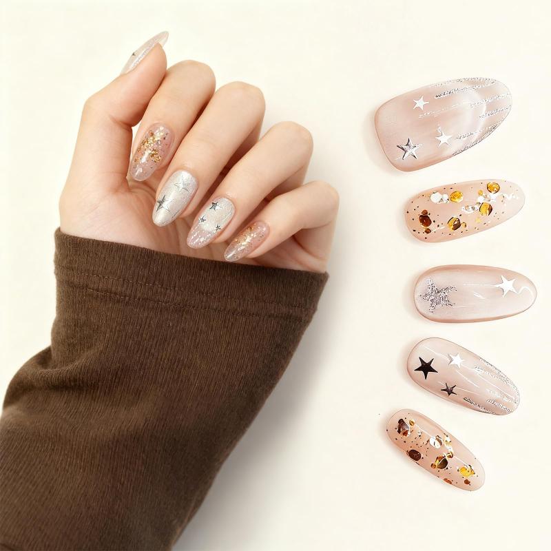 lashidol ネイルチップ ショート 短め シンプル つけ爪 ハンドメイド ネイル 付け爪 貼るだけ 簡単 装着 デート パーティー用 10枚セット