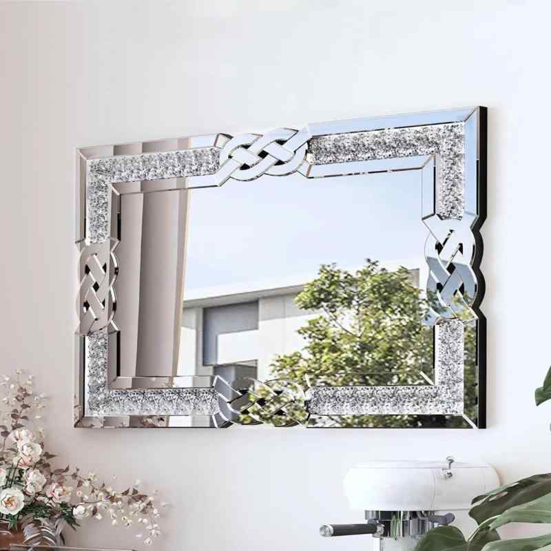 Rakuten - Artloge 鏡 壁掛け ウォールミラー 100*70cm 洗面鏡 ミラー 浴室 お風呂 洗面台 おしゃれ 化粧鏡 大型