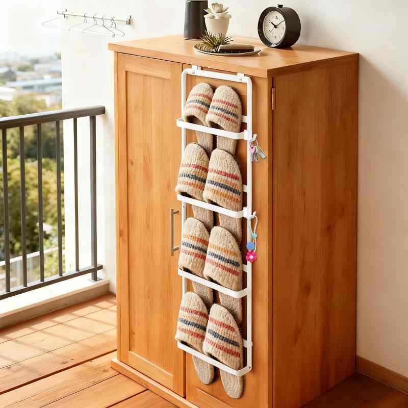 HARUMAKI【3way スリッパ 収納】壁掛けスリッパラック シューズラック 省スペース 下駄箱扉&引っ掛け式 収納 取り付け簡単 穴開け不要 大容量 スリム デザイン 玄関 バスルーム 寝室 ホテル