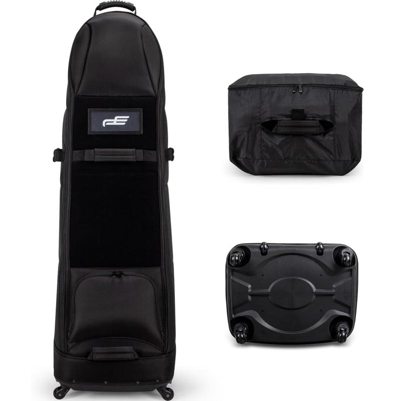 PlayEagle ゴルフバックカバー ゴルフ用トラベルカバー 4+2輪 ホイール付き 折りたたみ式 キャスター付..