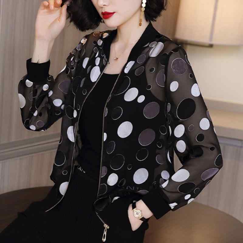 樂天商城 - ジャケット レディース 春夏 薄手 アウター 棒球服 ブルゾン シフォン 防晒衫 防寒 紫外線対策 UVカット ゆったり 大きいサイズ トップス 切り替え プリンセス風 フェミニン スウィート エレガント カラフル 通勤 通学 普段使い