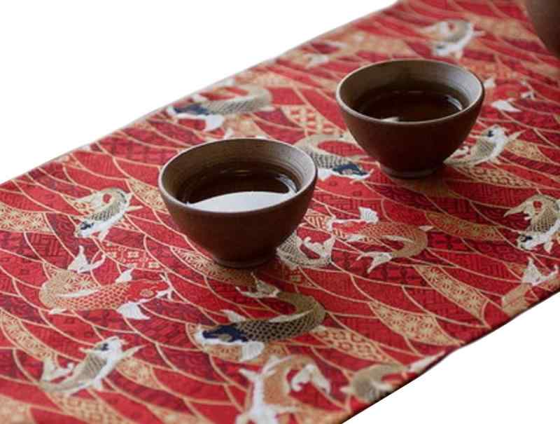 Mon 鯉 の 和風 テーブルランナー 端�