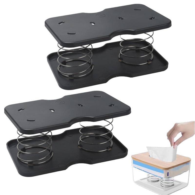 Aquafix ティッシュケースバネ ュケース 底上げ スプリング 立て サポートスタンド ペーパー取り出しやすい ティッシュトレイ ティッシュボックス用