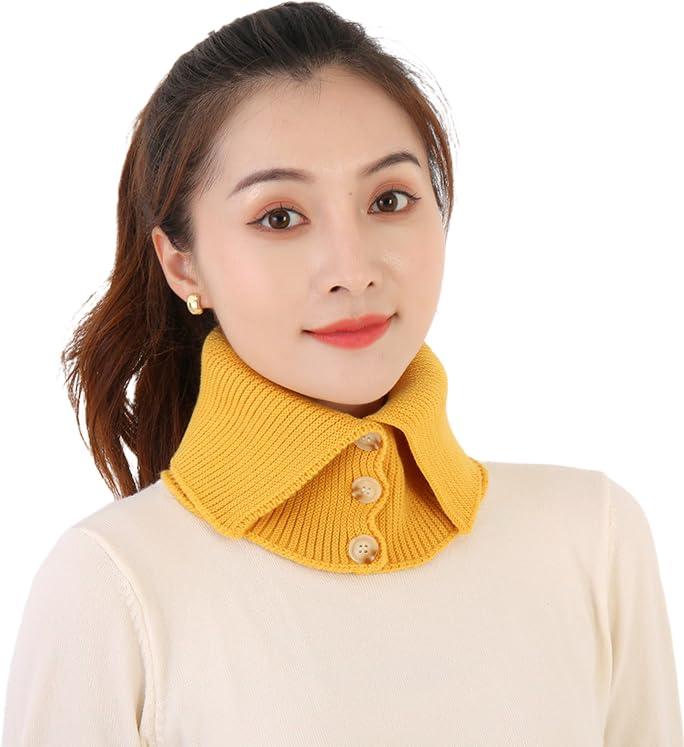 [LeafIn] ニット付け襟 タートルネック レディース ネックカバー ボタン付き タートル付け襟 ニット 付..