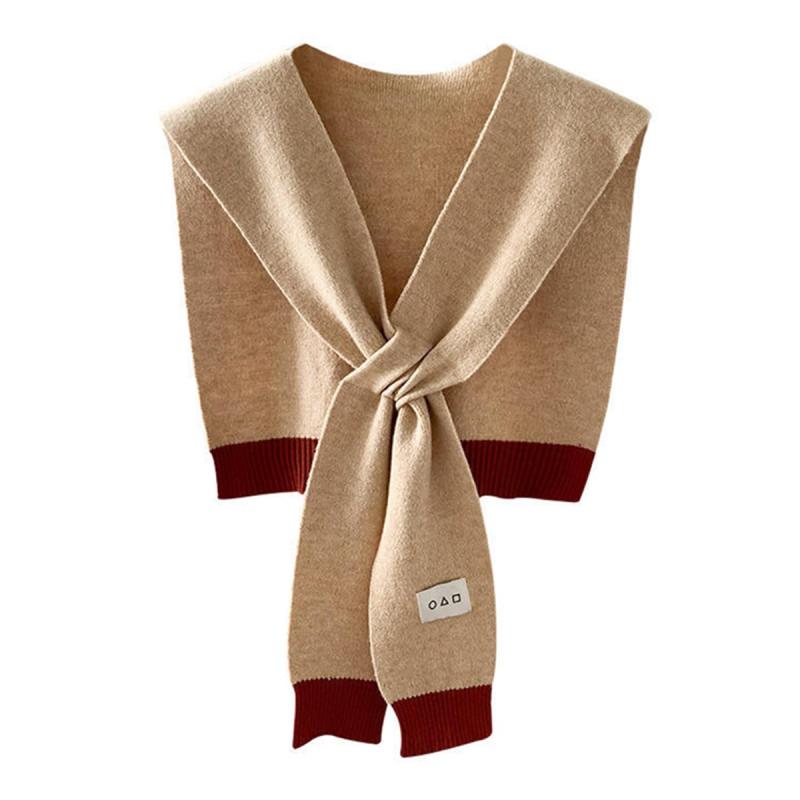 [Morices] 女性用 ニット ショール フェイク襟、ファッション 結び目 スカーフ 肩ケープ、セーター ブ..