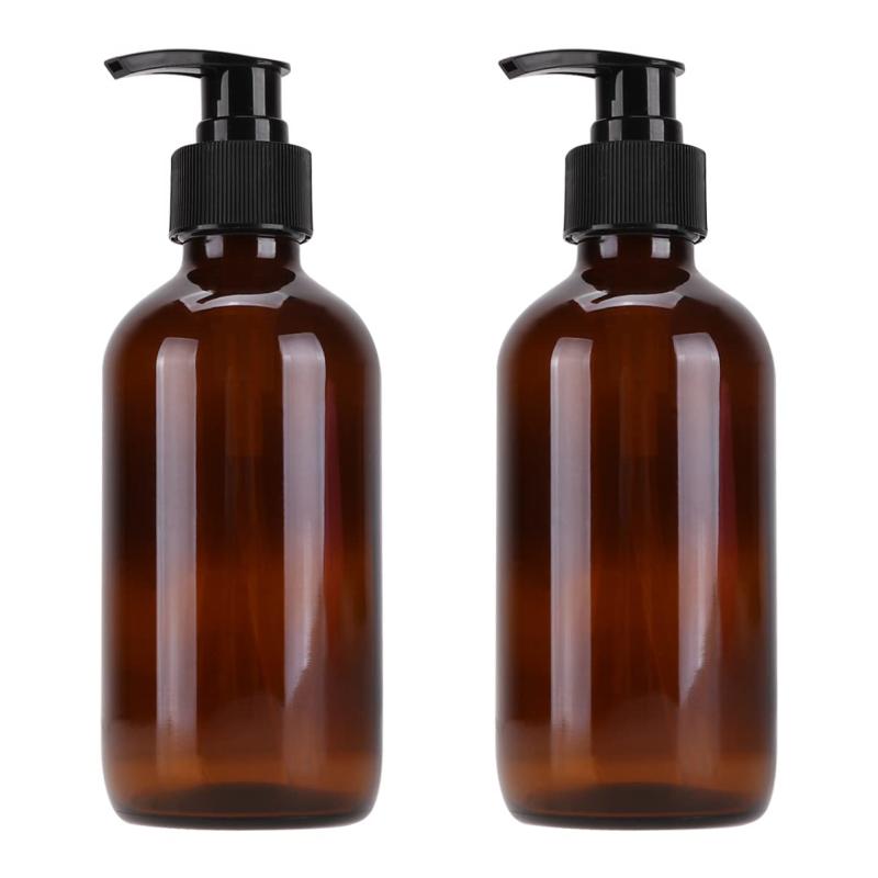 NUOLUX ガラス製スプレーボトル 2 個 空のポンプボトル 琥珀色のポンプローションボトル 500Ml ボディ..