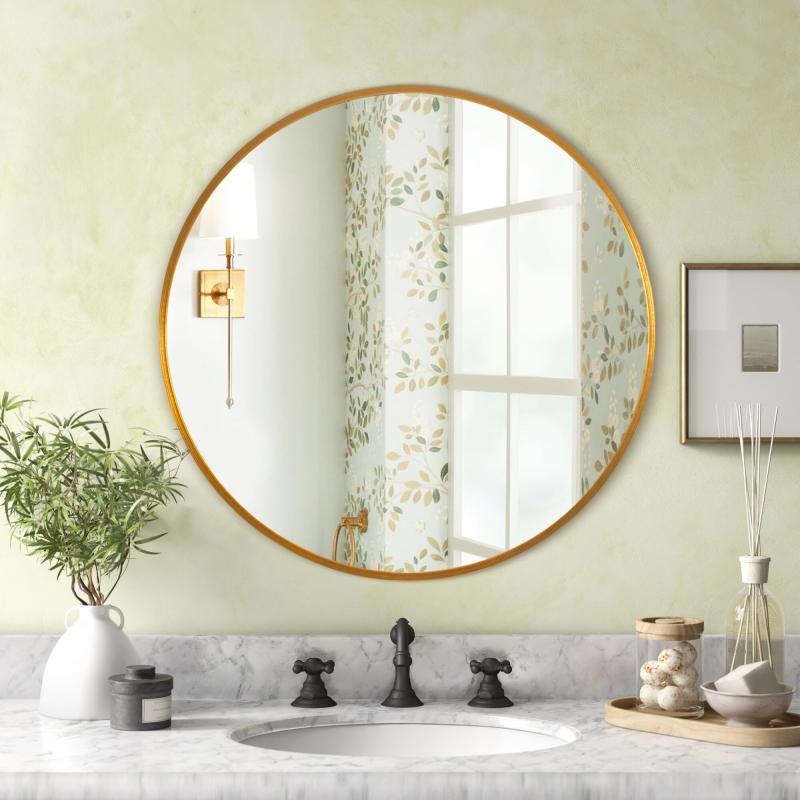 ミルオ君の鏡工房 鏡 壁掛けミラー 壁掛け鏡 バスルームミラー 丸鏡 丸型ミラー 化粧鏡 ウォールミラー お風呂鏡 玄関 洗面 トイレ 円形 軽量