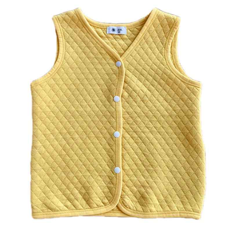 [YumeFlair] 子供服タンクトップ 保温インナー トップス 袖なしジャケット キッズスナップボタンアウター 透気性 快適 暖かい ダブルコットン 幼児 男の子 女の子 小学生 春 秋 冬 90 100 110 120 13