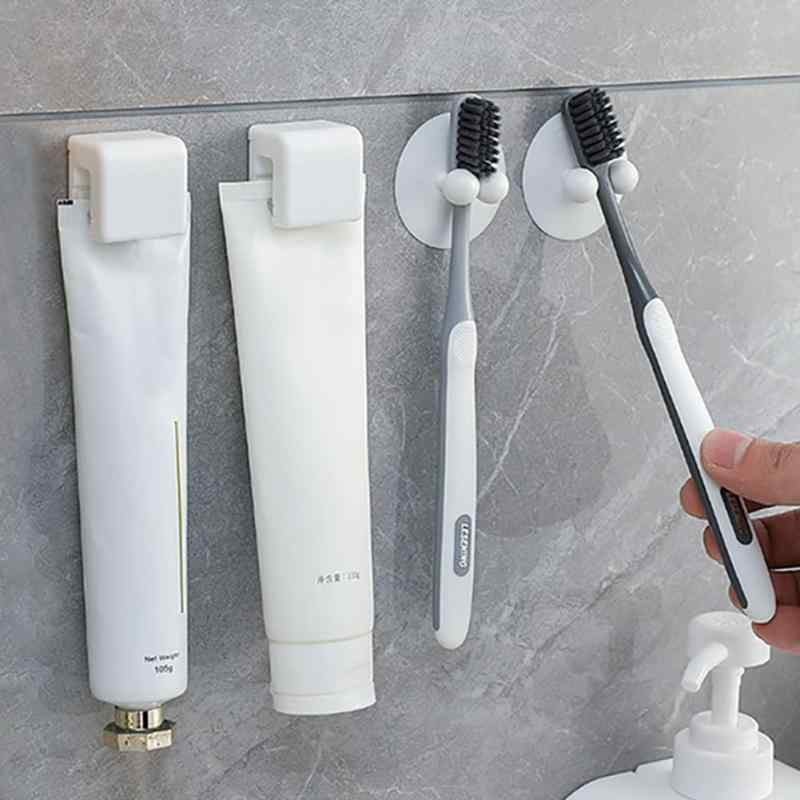 Moeagel 歯ブラシホルダー 歯磨き粉ホルダー 4点入り 歯ブラシスタンド 歯ブラシ 歯磨き粉 浮かせる収納 省スペース 使いやすい スッキ..