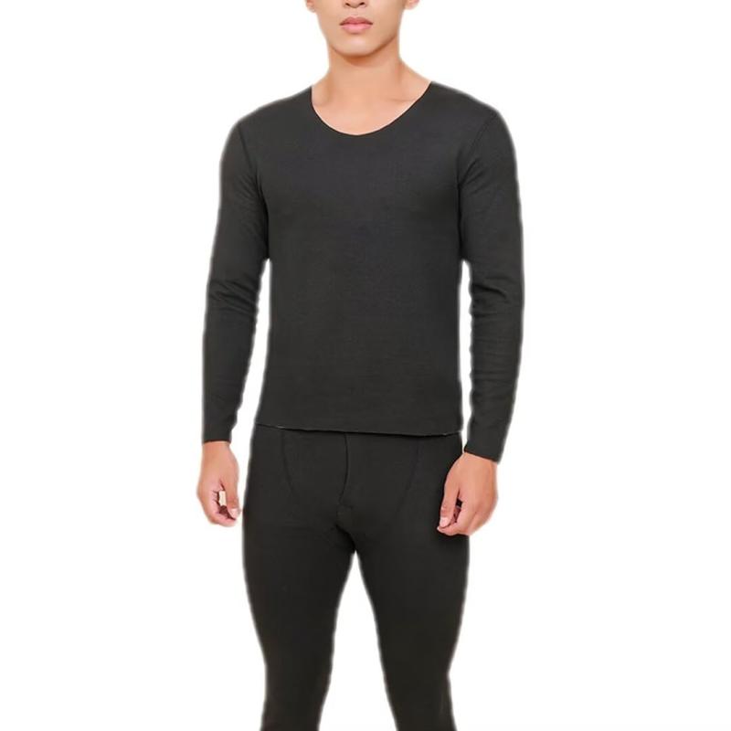 [Jzozuxvv] あったかインナー 上下セット メンズ クルーネック 肌着 ヒートテック 前開き 通気性 保温性 防寒インナー 吸湿発熱 デロン繊維 長袖 アンダーシャツ ロングアンダータイツ インナ