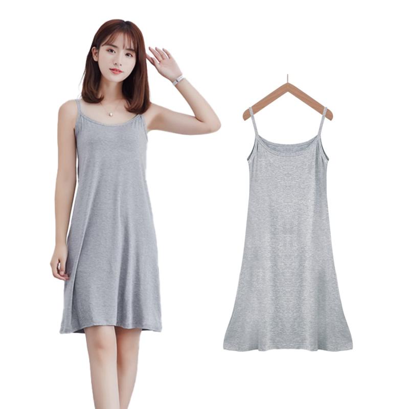 [Trnvco] ペチコート レディース スリップ キャミワンピース モダール ルームウェア下着 スリップドレス 静電気防止 インナーワンピース タンクトップ ワンピース ハーフスリップ ロングスリ