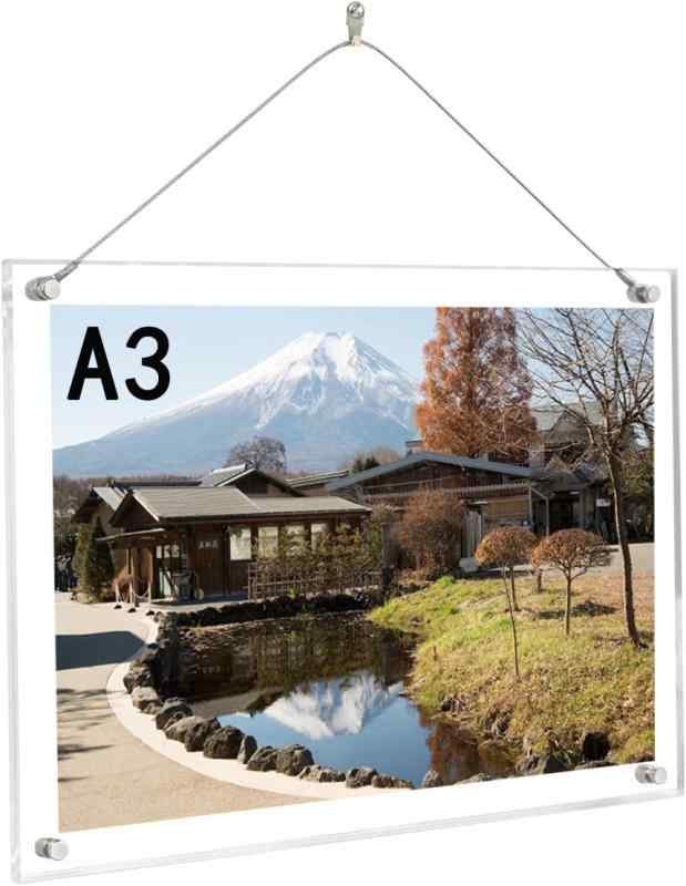 Raoendis アクリルフォトフレーム a4サイズ（約210×297mm）用 写真立て 横縦置き兼用 額縁 両面透明 保護フィルム付け ポスターフレーム 許可証賞状 ウエルカムボード 子供の写真 家族写真