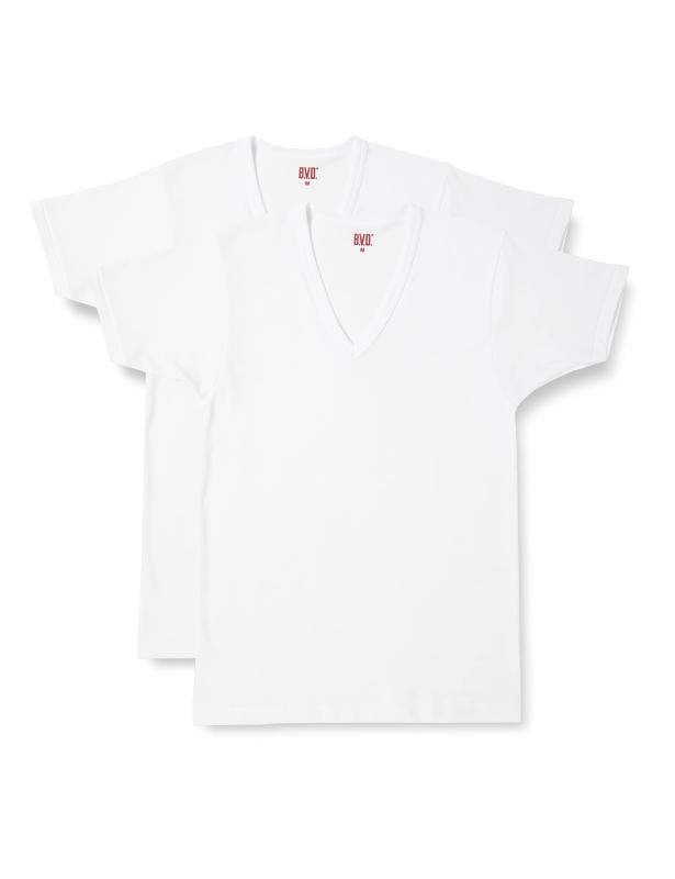 [ビー・ブイ・ディ] アンダーシャツNEW STANDARD ニュースタンダード V首半袖シャツ ふんわりと柔らかい 軽くて暖か ジャカードスムース 保湿 綿混素材メンズ