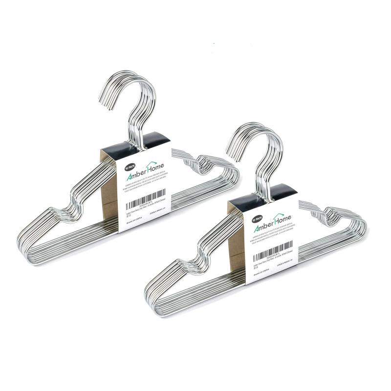 Amber Home エレガントメタル子供ハンガー20本組 衣類金属ハンガー スーツ Tシャツ ジャケット ドレスなどに適し 頑丈 耐用性