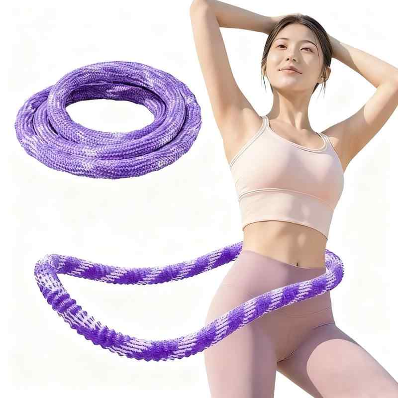 JetWave 静音設計 スプリングフラフープ 1.5kg 大人用 ソフト素材 落ちにくい 折りたたみ式 室内トレーニング 有酸素運動 フィットネス用