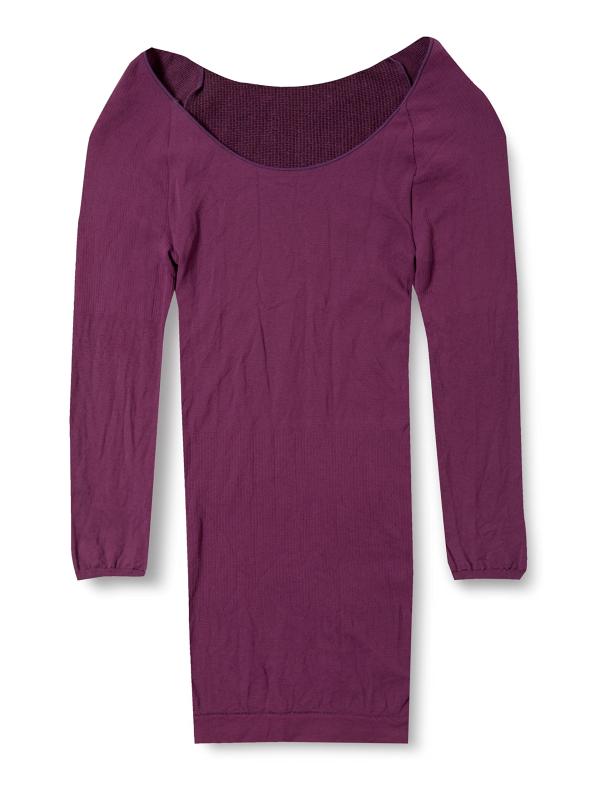 [キャロン] アンダーシャツ 8分袖インナーシャツ 薄い軽い暖か 胴体部分縫い目無し 日本製 レディース