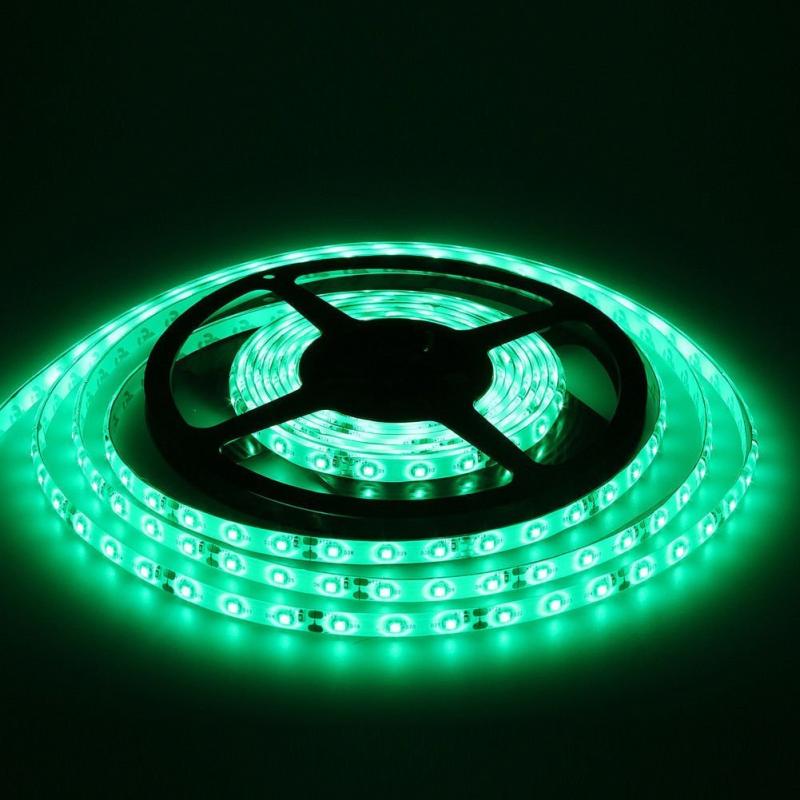 12V超高輝度 5M 600連 LEDテープ 防水 切断可能 白ベース/LEDグリーン 強力粘着両面テープ 正面発光 SMD 2835 3528 (グリーン)...