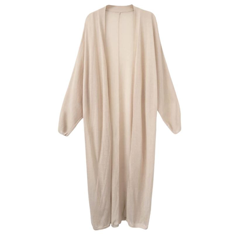 [Ruixi] ロングカーディガン レディース 薄手 ニット 長袖 冷房対策 uvカット 日焼け止め 透かし 無地 シンプル 春夏 羽織り 着痩せ ゆったり おしゃれ 通勤