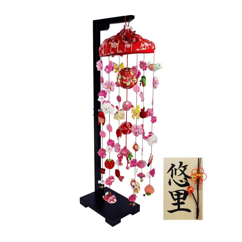 大阪長生堂 雛人形 コンパクト ミニ つるし飾り 名入れ 木札特典付（別送） ひな人形 のぞみなでしこ（中）