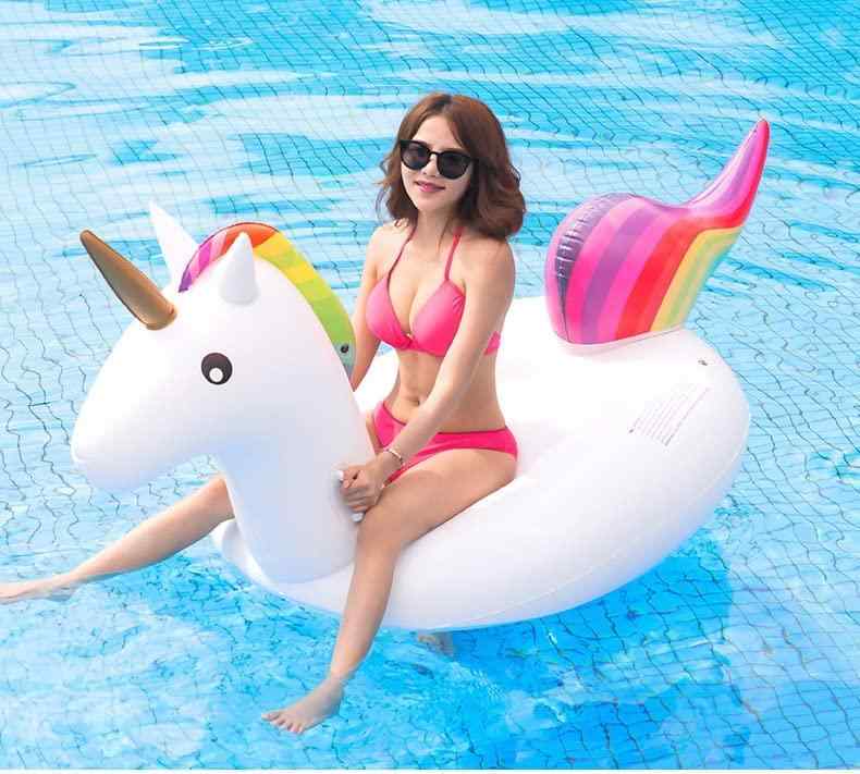 ユニコーン 浮き輪 大人用 フロート プール かわいい 子供用 大きいサイズ浮き 輪 ボート 180CM 200CM 275CM (Size : 200*110*90CM)