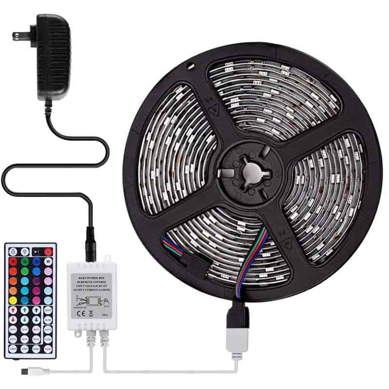 didaINT LEDテープライト LEDテープ型 防水 5050両面テープ10 m 300ストリップライトRGB 300leds / mカラー選択可能 正面発光 切断可能 44キーリモコン操作 5 A/12V高輝度 テープ型