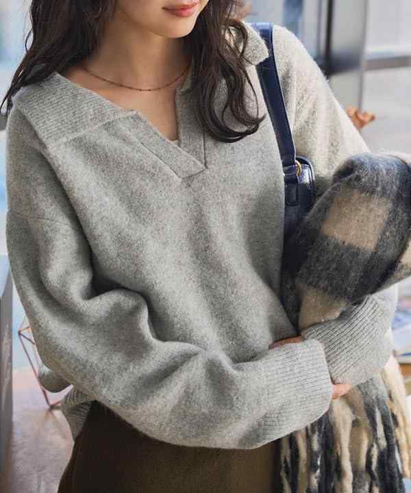 [神戸レタス] スキッパー ニット セーター レディース 秋 冬 秋冬 秋服 冬服 プル...
