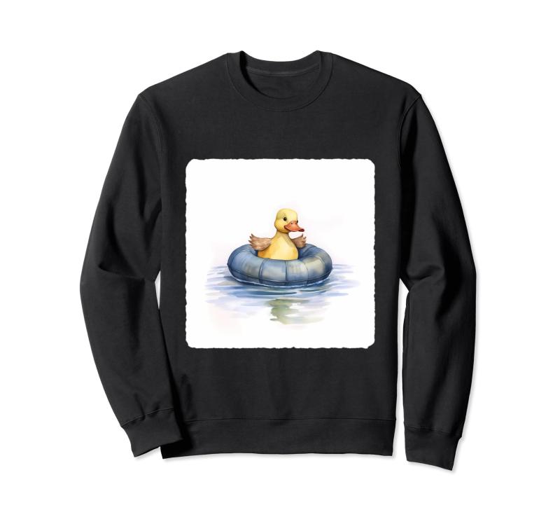 アヒル、浮き輪、水鳥、水泳、インフレータブル。 トレーナー
