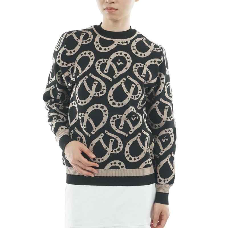 [VIVA HEART] ゴルフ ニットシュバルハート 総柄ニットPO ロングシーズン着用可能 ゆったりとした着心地 01214912レディース