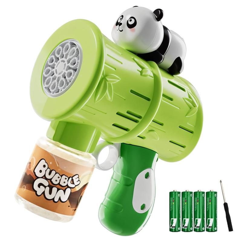 シャボン玉 電動 バブルガン 自動 シャボン玉機 バズーカ 子供 おもちゃ 外遊び おもちゃ 360度液漏れ防止 10泡穴 LEDライト 長距離発射40cm クリスマスプレゼント 男の子 女の子 プレゼント 子