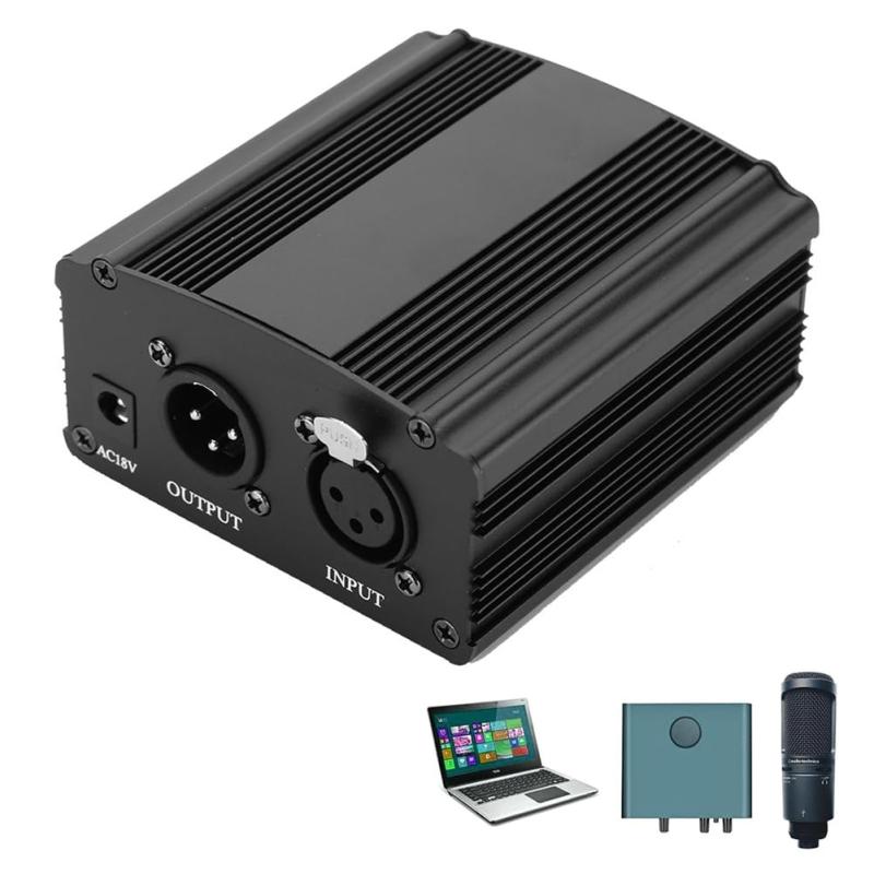 ファンタム電源 48V コンデンサーマイク用 電源アダプター 充電ケーブル付き マイクプリアンプ マイク用ファンタム電源供給 音楽録音機器用付属品 入力および出...