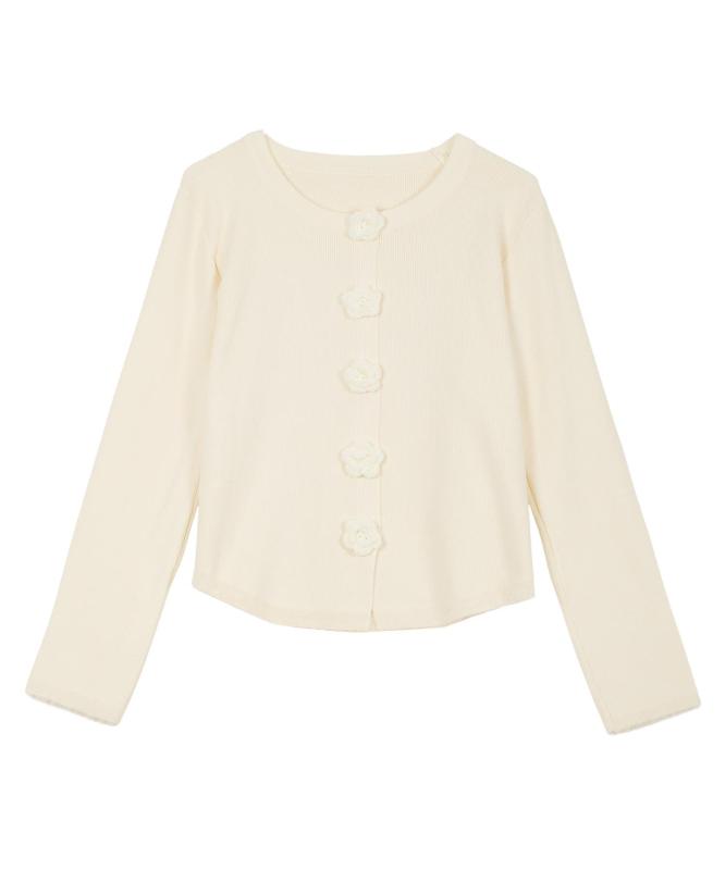 [神戸レタス] カメリアモチーフ ニット セーター レディース 秋服 冬服 秋 冬 長袖...