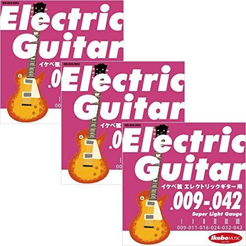 Ikebe Original Electric Guitar Strings “イケベ弦 エレキギター用 009-042” [Super Light Gauge/IKB-EGS-0942]×3セット