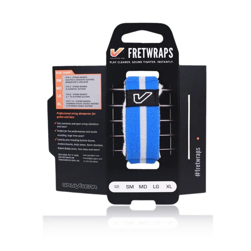 Gruv Gear FW1-BLW-LG FretWraps Blue White 1-Pack ラージ 6弦ベース/7弦・8弦エレキギター用 フレットラップタッピングやスラップなどのプレイに便利なミュート