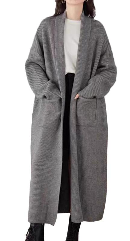 [DYIOPMFGZ] ロングカーディガン レディース ニットカーディガン アウター ロングコート コート 羽織り 秋服 柔らかい 前開き ボタンなし ゆったり マキシ 無地 シンプル おしゃれ 体型カバー