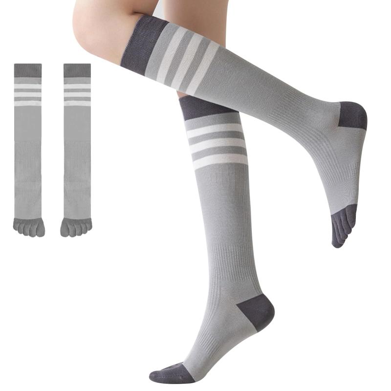 [MACITEET] 【2足組】 着圧ソックス 五本指ソックス ふくらはぎ サポーター 着圧 ハイソックス レディース 14-20hPa 段階着圧 靴下 膝下 肉離れ 疲れ脚対策 綿 抗菌防臭 ヨガ ランニング 登山 スポ