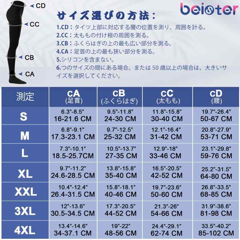 [beister] 着圧レギンス 20-30mmHg ハイウエスト包趾着圧タイツ 段階式圧力 薄手・高ストレッチ 冷え対策・むくみ解消 美脚・美尻・引き締め 長時間站立仕事用・長時間飛行対応