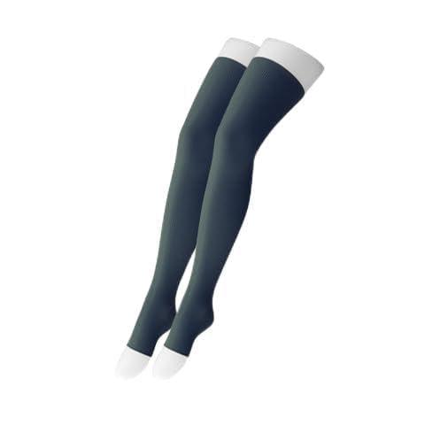 [リオッサ] 寝るときソックス5 【つま先なし 着圧ソックス フリーサイズ - 太もも丈】