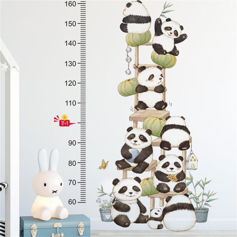 HOTIYOK 身長計 ウォールステッカー かわいい パンダ 身長ステッカー 身長計 シール 高さ ステッカー diy 壁紙 身長成長ロゴ 剥がせる 男の子 女の子 寝室 壁すてっかー 子供 部屋 壁 ウォール