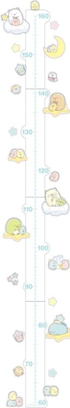 ティーズファクトリー すみっコぐらし しろくま ぺんぎん とんかつ ねこ とかげ えびふらいのしっぽ 身長計 ウォールステッカー 星空さんぽ SG-5542936HS